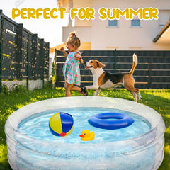 ArtCreativity sparkly pool backyard scene with kids cooling off.