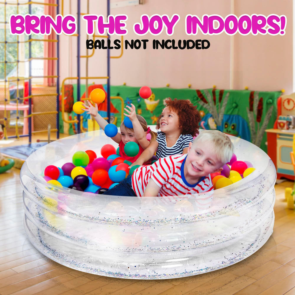 ArtCreativity sparkly pool deflated for easy storage and transport.