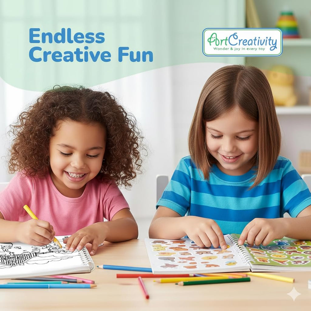 ArtCreativity sticker kit with 600 bright stickers sparks decorating and storytelling.