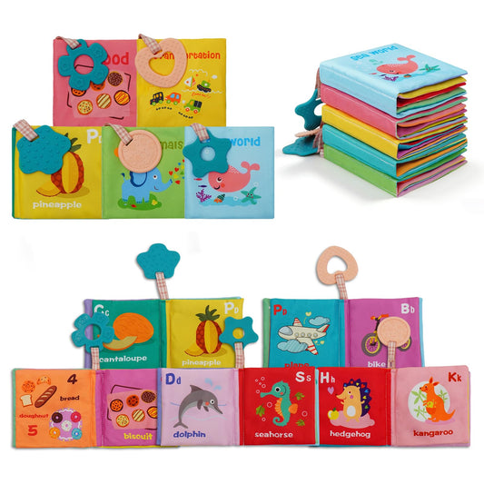 ArtCredit 5pack ocean theme crinkle book promotes early literacy with labeled items