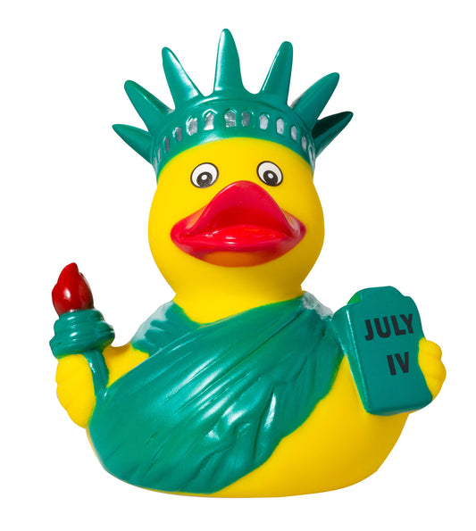 Artisan Owl New York City souvenir 4-inch yellow rubber duck for playful desk decor.
