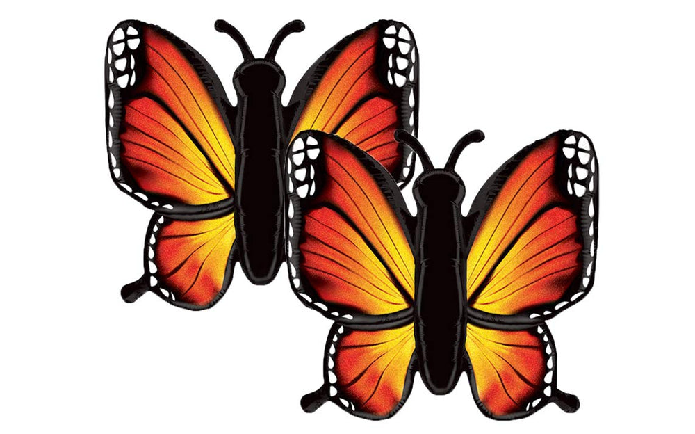Artisan Owl orange butterfly foil balloon 46in, ideal for eye-catching party decor