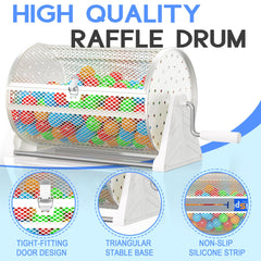 ArtiSpin raffle drum capacity emphasizes holding up to 8,000 tickets