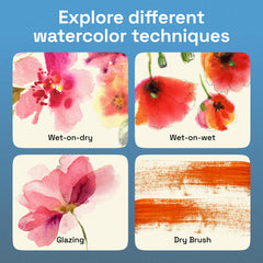 ARTISTRO 50 watercolor fluorescent colors pack for accents.