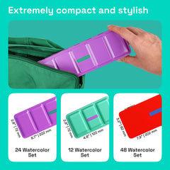 ARTISTRO compact metal box showcases a stylish, giftable watercolor set.