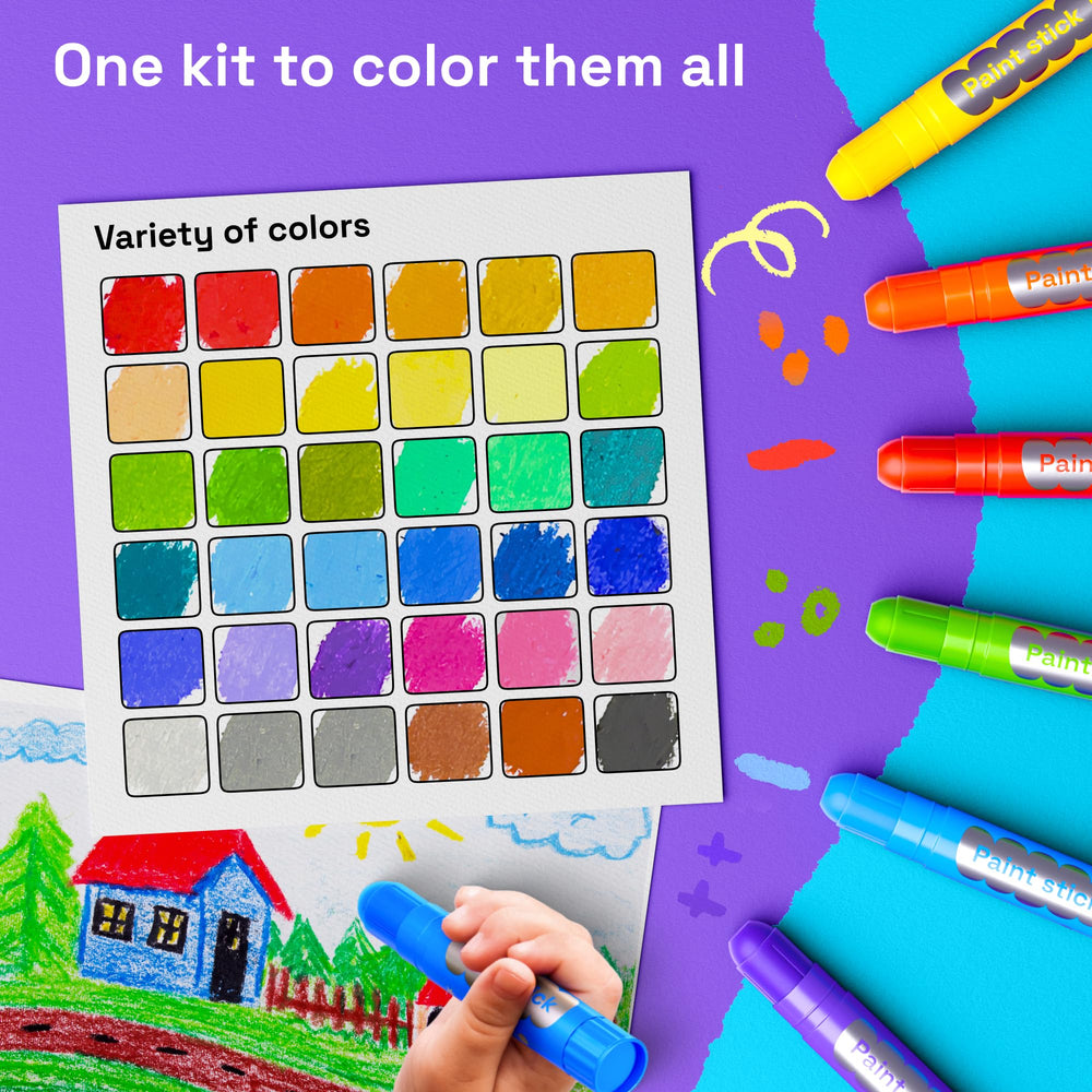 ARTISTRO twist-design tempera sticks easy grip for small hands.
