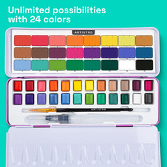 ARTISTRO water brush pen included for seamless painting and blending.