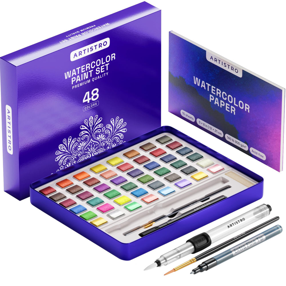 ARTISTRO watercolor palette compact box for vibrant on-the-go painting