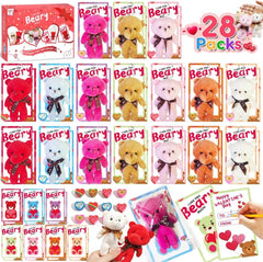Artnedu mini plush bears bulk pack ready for classroom valentines exchanges.