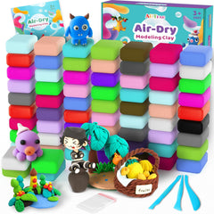 ARTPAR Air Dry Clay 66 Colors palette enables vibrant color mixing for kids' crafts.
