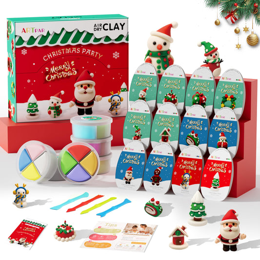 ARTPAR Air Dry Clay Kit 12 boxes with bright colors for creative kids crafts