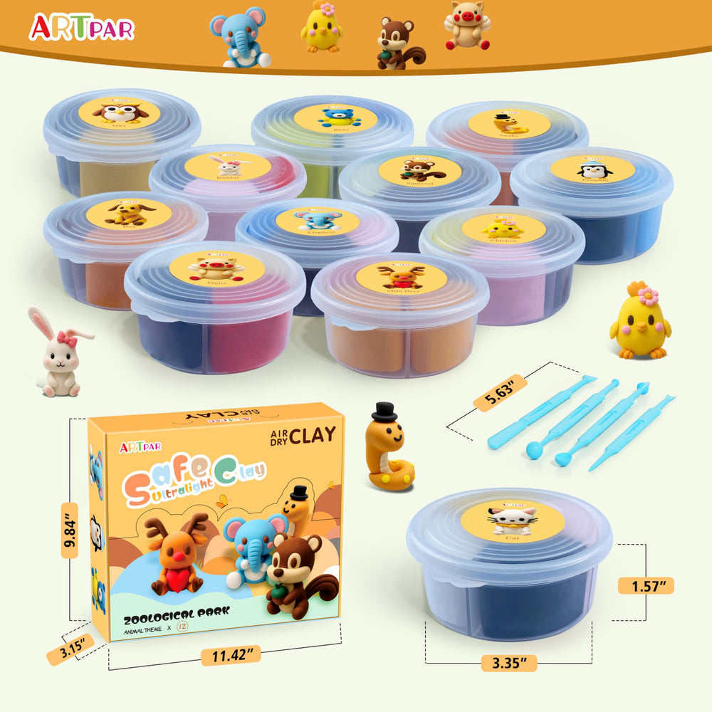 ARTPAR clay kit with sculpting tools ready for hands-on crafting.