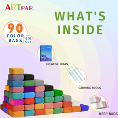 ARTPAR clay tools set with three sculpting tools for easy shaping.