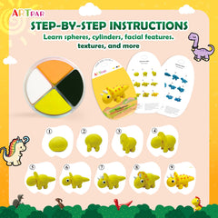 ARTPAR tutorial cards guide kids through 12 dinosaur projects step by step.