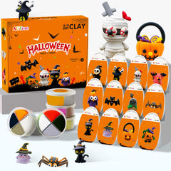 ARTPAR Halloween clay kit with 12 boxes for kids to craft spooky decorations.