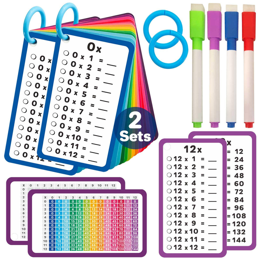 Artreeiger multiplication flash cards 0-12 front view for quick, hands-on practice.