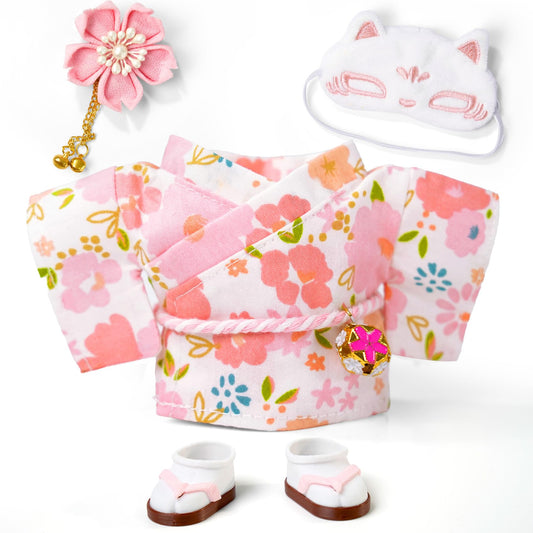 ARTST 17cm doll kimono set with flower bow inspires creative dress-up play.