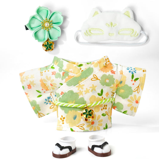 ARTST kimono set for 17cm doll with flower hairbow adds playful charm.