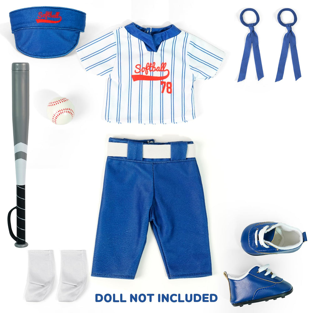 ARTST softball-uniform-bat highlights doll play with realistic game action