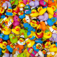 Arttyma rubber ducks assortment with characters for bath time play.