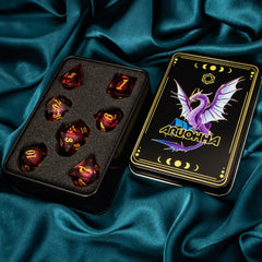 ARUOHHA dice on a gaming table during an RPG session