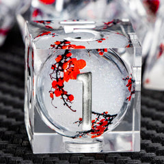 ARUOHHA D10 dice featuring plum blossom art and clear readability.