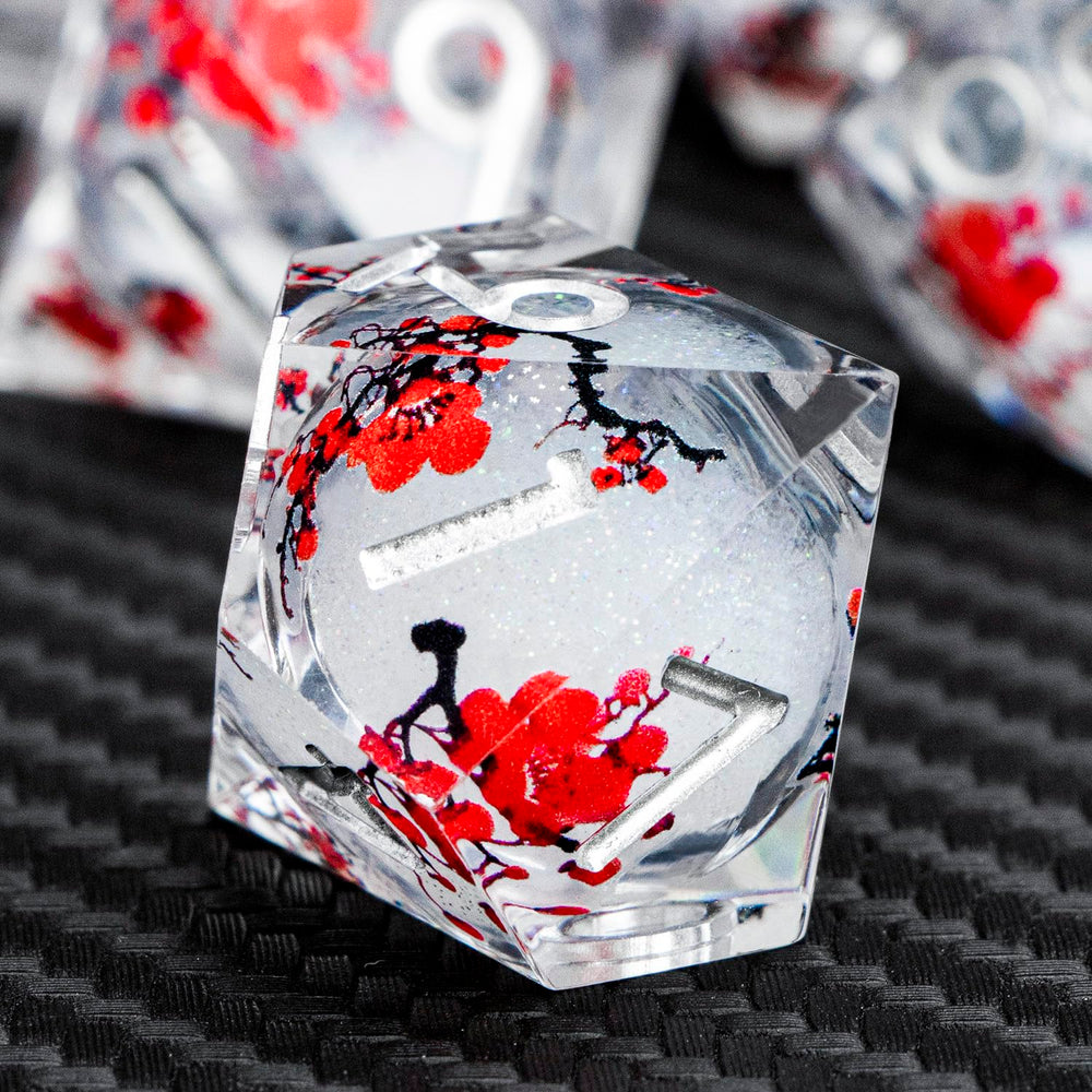 ARUOHHA D6 dice in elegant plum blossom style with balanced feel.