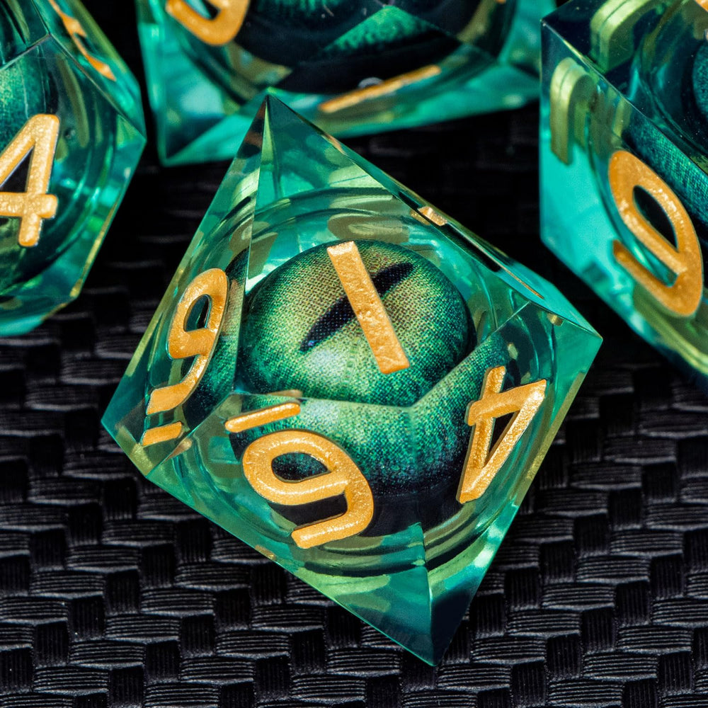 ARUOHHA DND resin dice D10 close-up with legible digits
