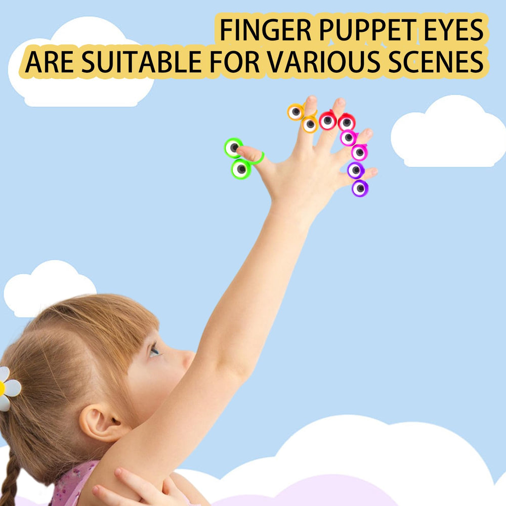 A close-up of Aruytps eyeball ring puppet showing rotating eyes for interactive storytelling.
