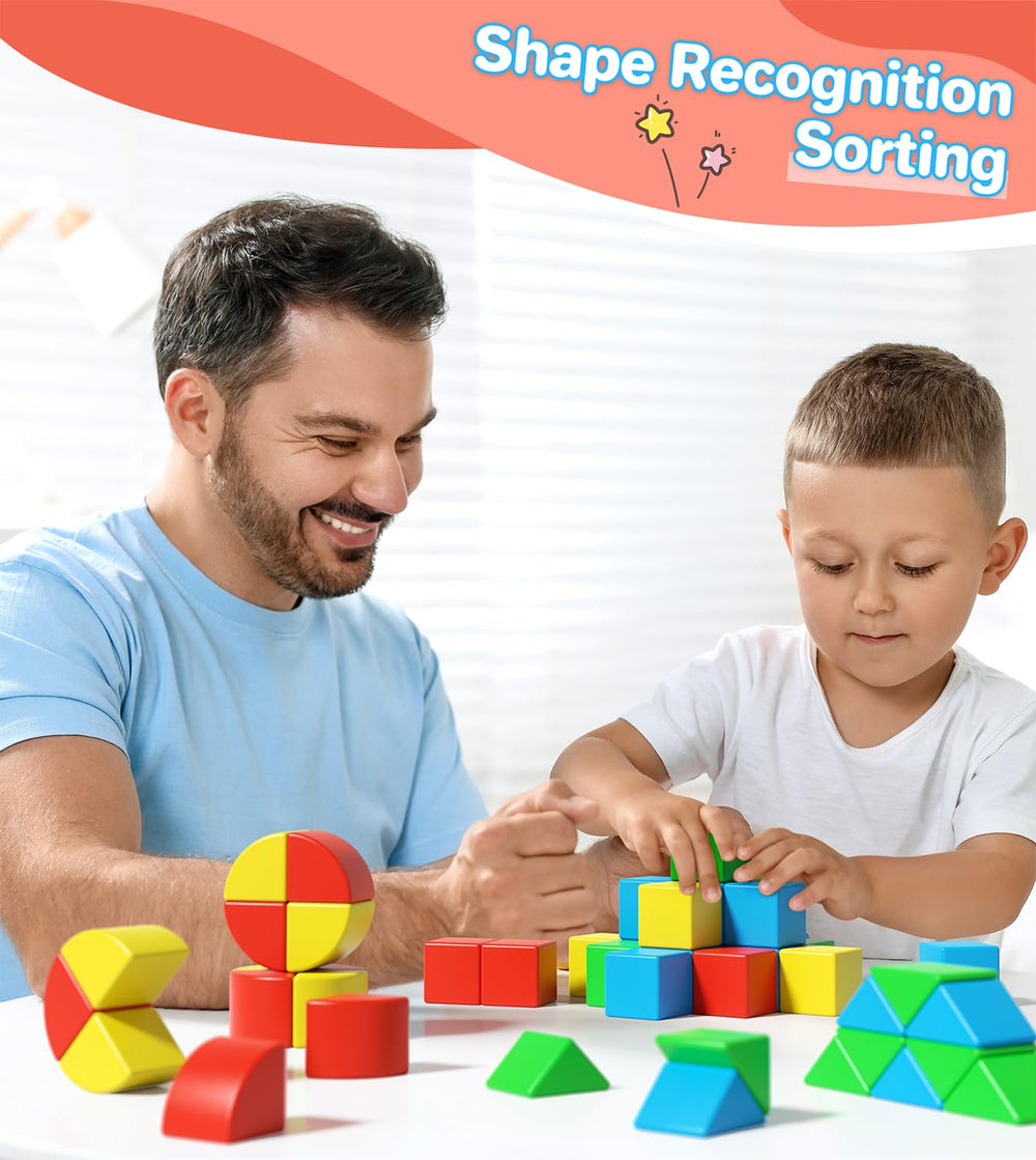 Asago magnetic blocks include eight triangles to explore geometry.