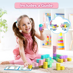 Classroom scene with Asago blocks promoting hands-on STEM learning.