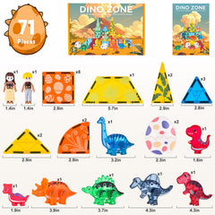 Asago dinos magnetic tiles inspire collaborative play with friends.