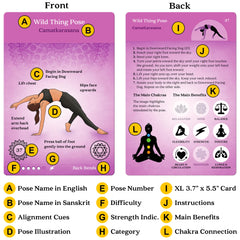 Asana Moon 108-sequence cards displayed in bright rainbow colors