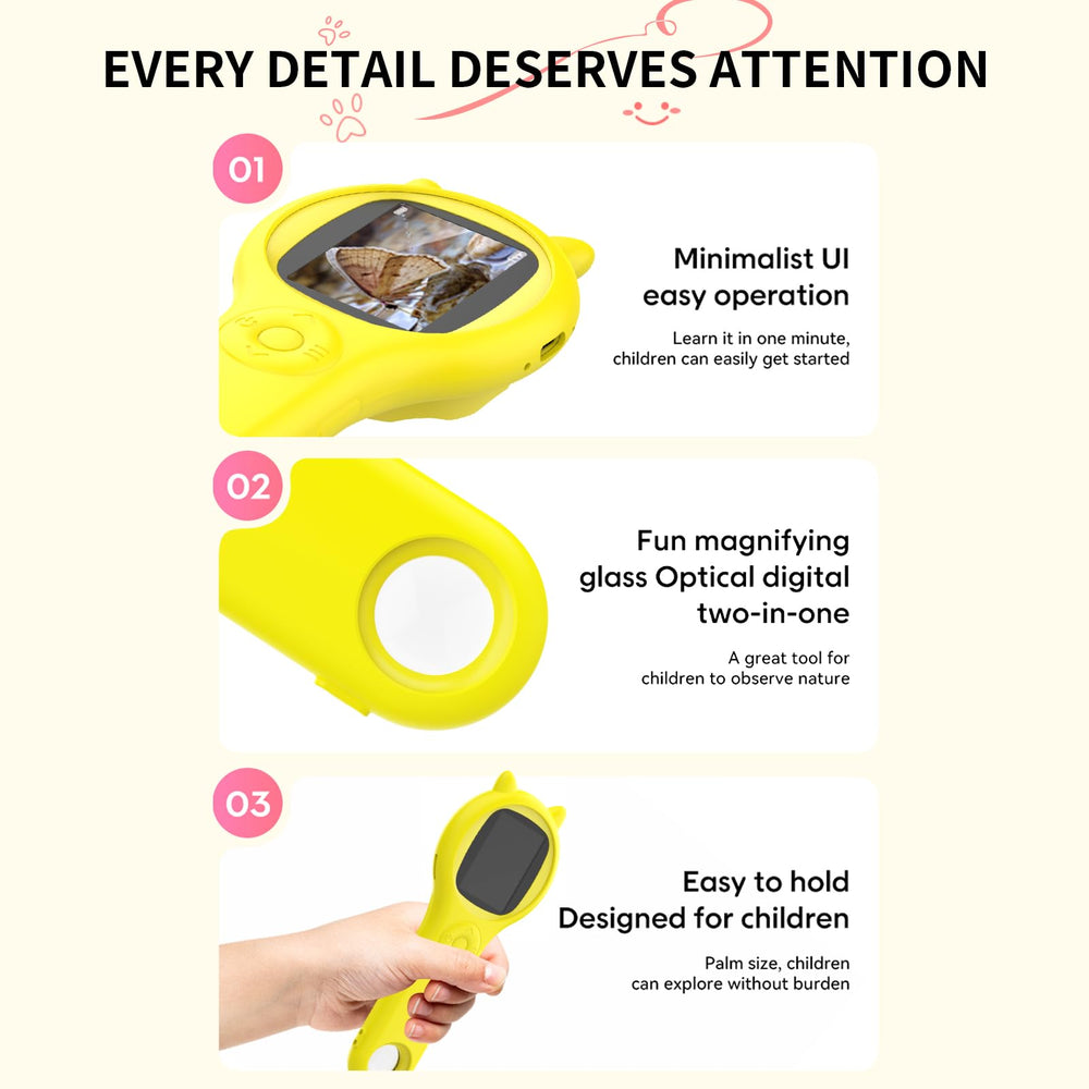 Ashfly yellow handheld microscope is a bright tool for home classrooms and play.