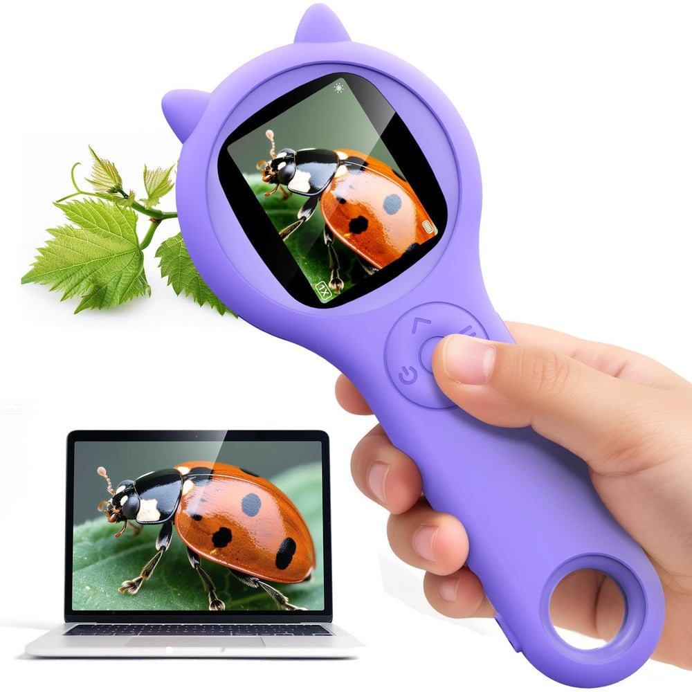 Ashfly Kids Microscope with 2-inch screen enables real-time observation for curious young scientists.
