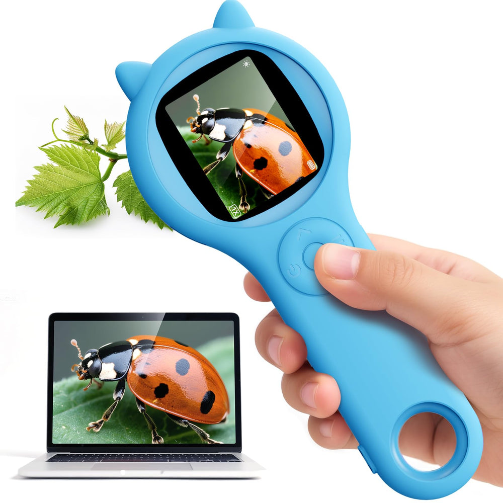 Ashfly kids microscope with 2-inch screen for clear real-time viewing