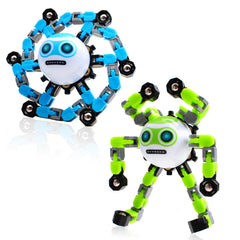 ASIOWELY transformable fidget spinner robot blue enhances tactile play and focus
