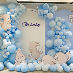ASIYUHY baby shower decor with pastel blue balloons for elegant ambiance