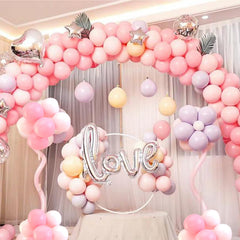 ASIYUHY 100-pack pink latex balloons for charming table decor and ceilings