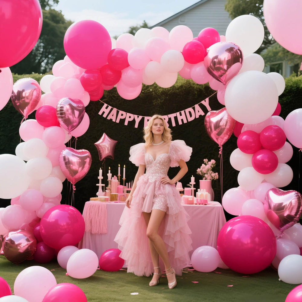 ASIYUHY pastel pink balloons for elegant wedding or bridal shower decor.