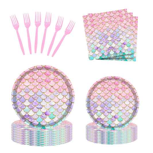 Askljeby mermaid plates 9-inch with dreamy undersea design for a festive table.