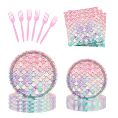 Askljeby mermaid plates 9-inch with dreamy undersea design for a festive table.