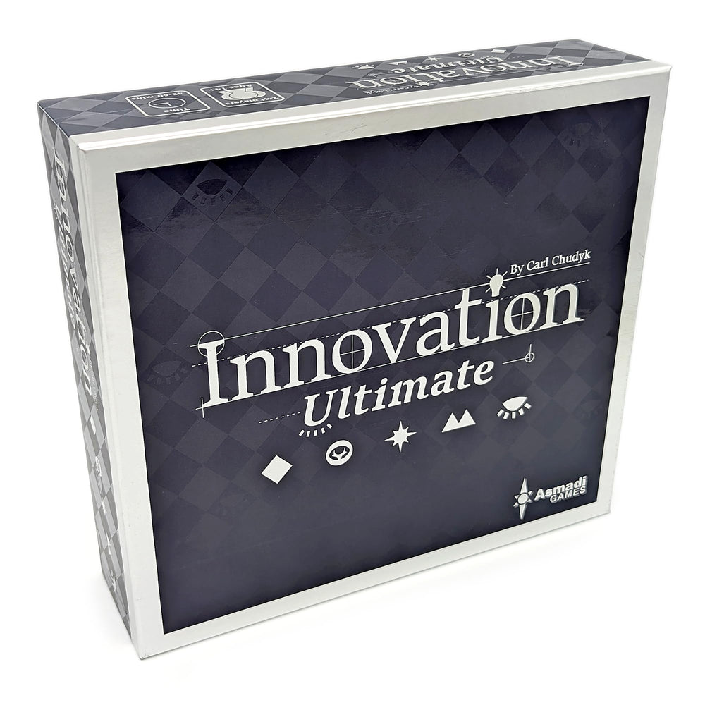 Asmadi Games Innovation Ultimate box set cover for strategy card gameplay with extensive content.