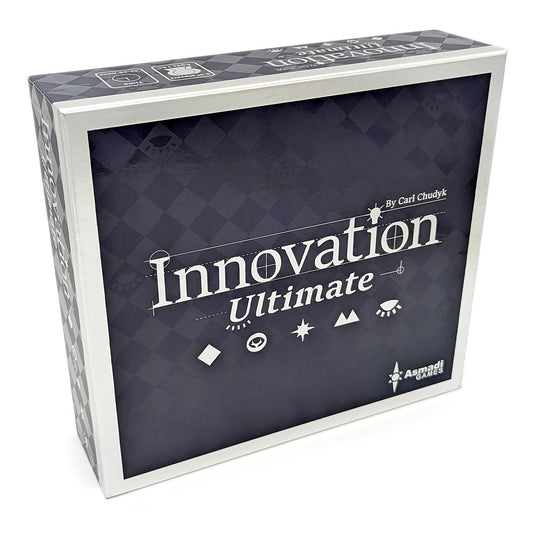 Asmadi Games Innovation Ultimate box set cover for strategy card gameplay with extensive content.