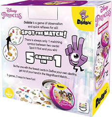 Asmodee Dobble Disney Princess card deck with vibrant artwork for fast matching.