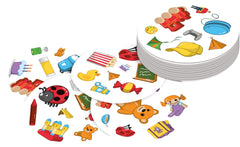 Asmodee Dobble Kids packaging shows green and blue variants for easy collection