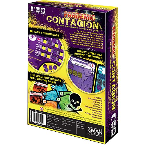 Pandemic Contagion card deck on display enables quick planning and dynamic turns.
