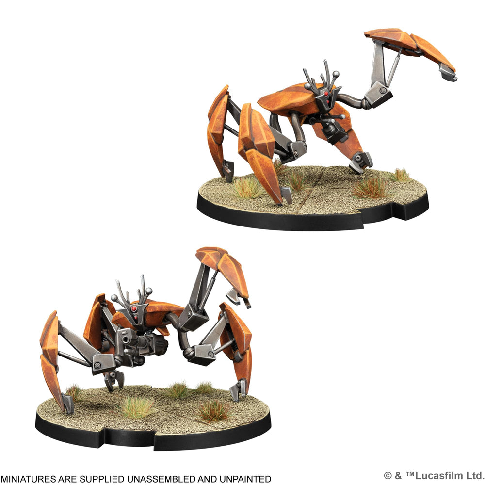 Asmodee Star Wars Legion Crab Droid Expansion: dynamic poses enhance tabletop presence
