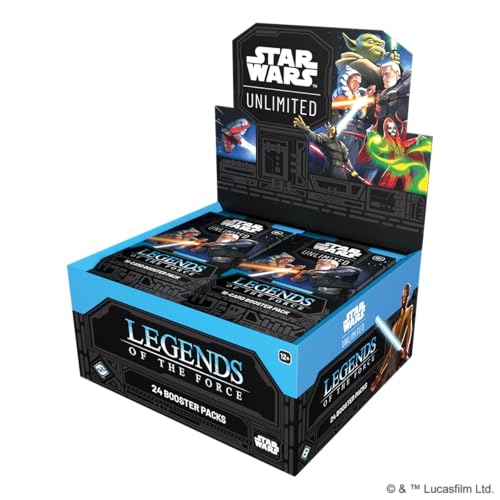 Asmodee Star Wars Unlimited Legends of the Force booster packs front view ready for deck expansion