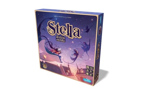 Asmodee Stella box and components organized for quick setup.